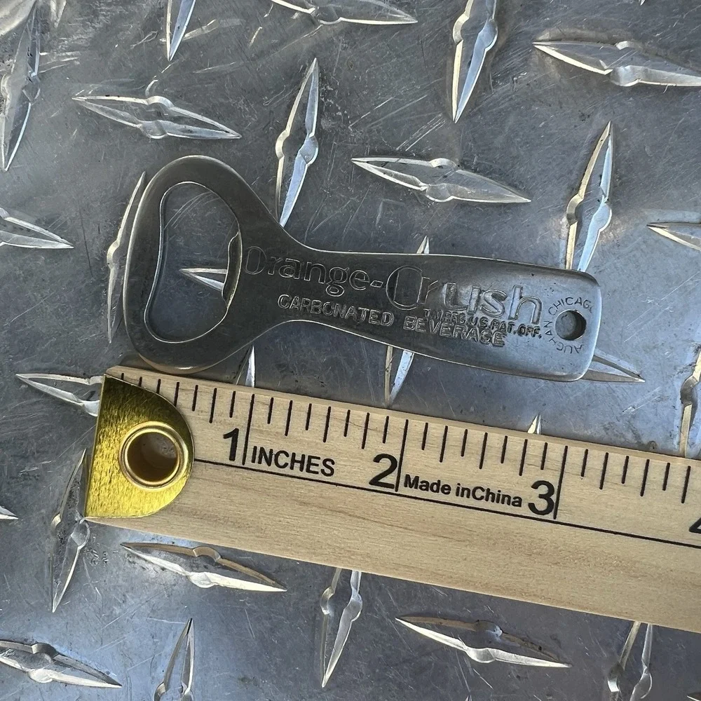 Vintage Good Old ORANGE CRUSH Bottle on Handle Advertising Bottle Opener 1940s